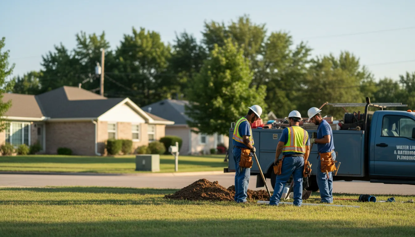 Residential water line and bathroom plumbing service in Elgin, AZ